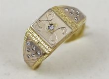 Pánský zlatý prsten s třinácti diamanty