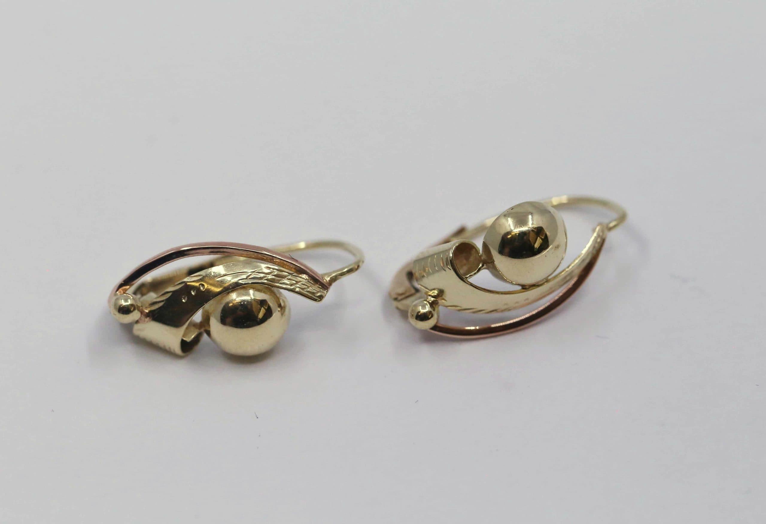 Zlaté náušnice elegance 14k – 3,53g — použitý zlatý šperk, hlavní fotografie