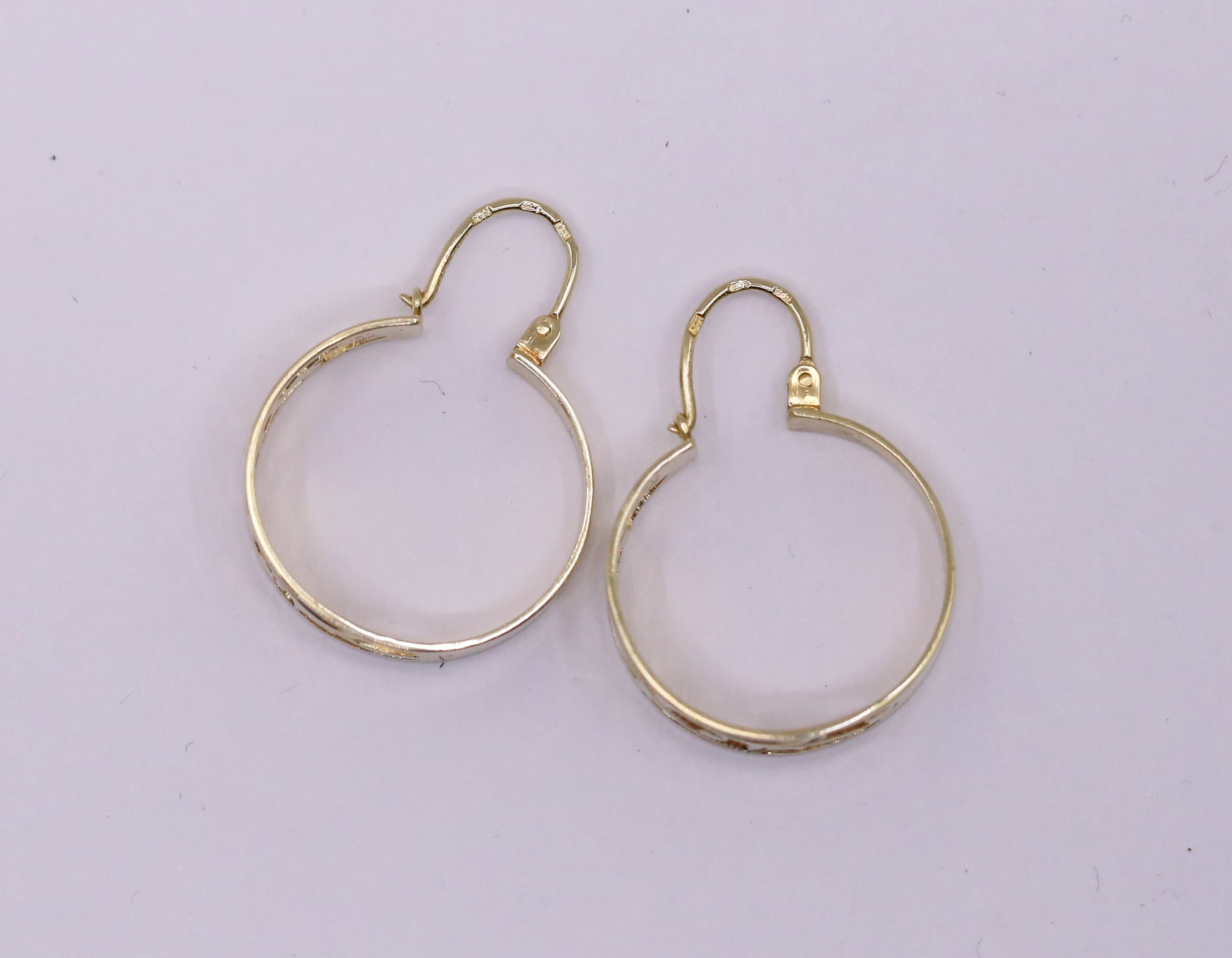 Zlaté náušnice kruhy vyřezávané 14k – 4,32g — fotografie 2