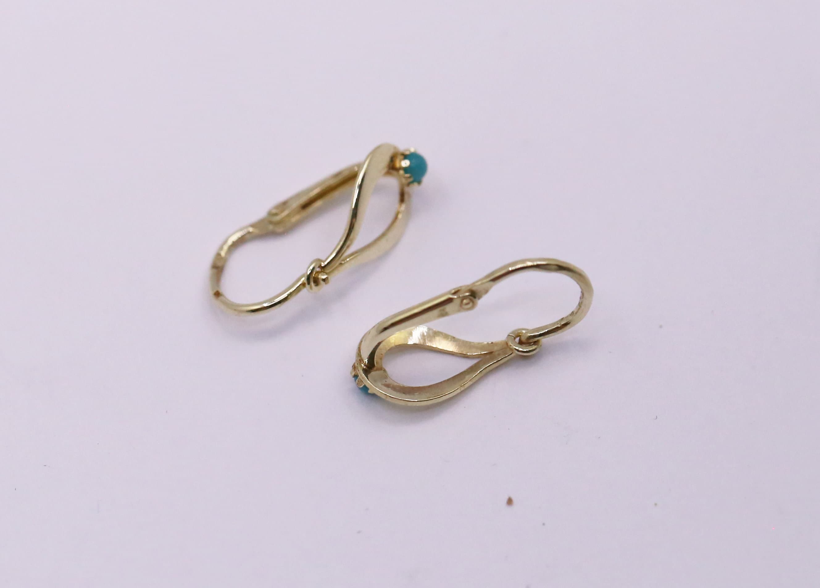 Zlaté náušnice retro mini 14k – 1,02g — fotografie 3