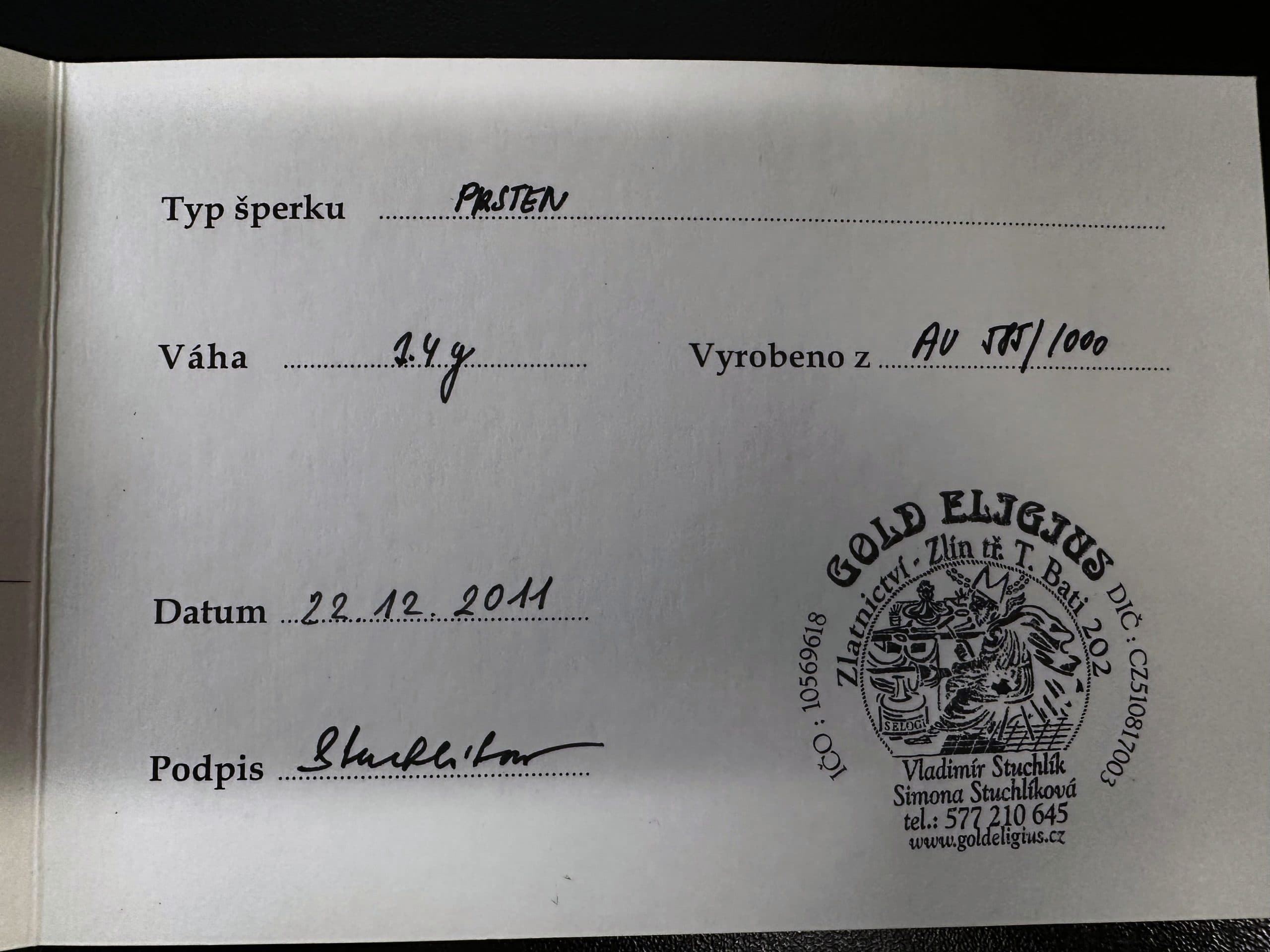 Prsten v bílém zlatě s diamantem 14k – 3,4g — fotografie 3