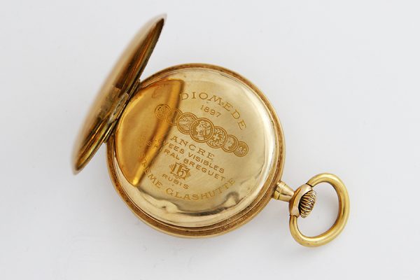 Zlaté kapesní hodinky Diomede 1897 systeme glashutte