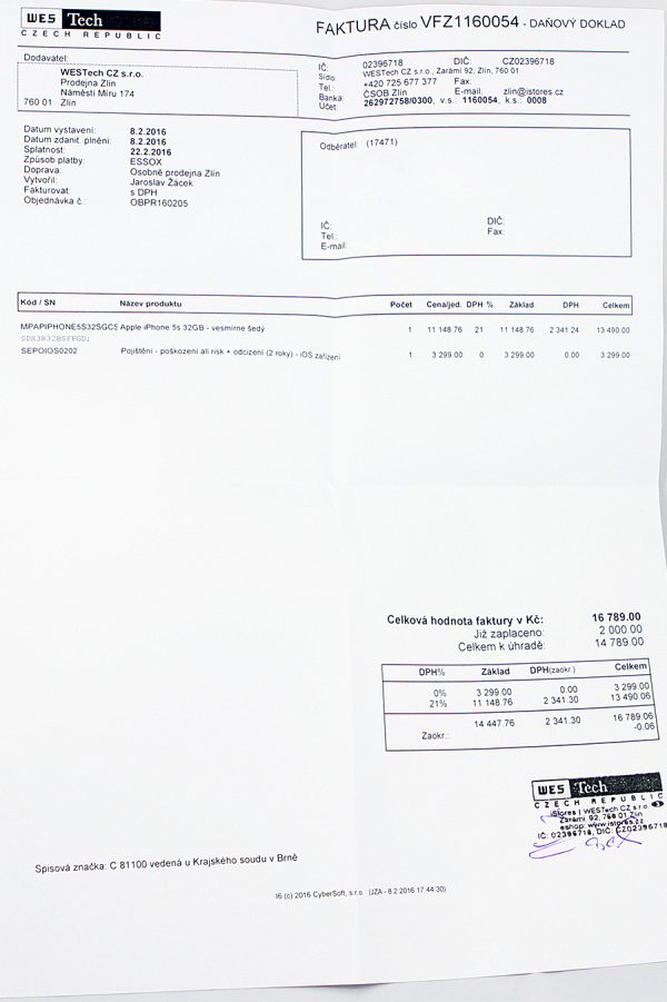 iPhone 5S 32GB - vesmírně šedý