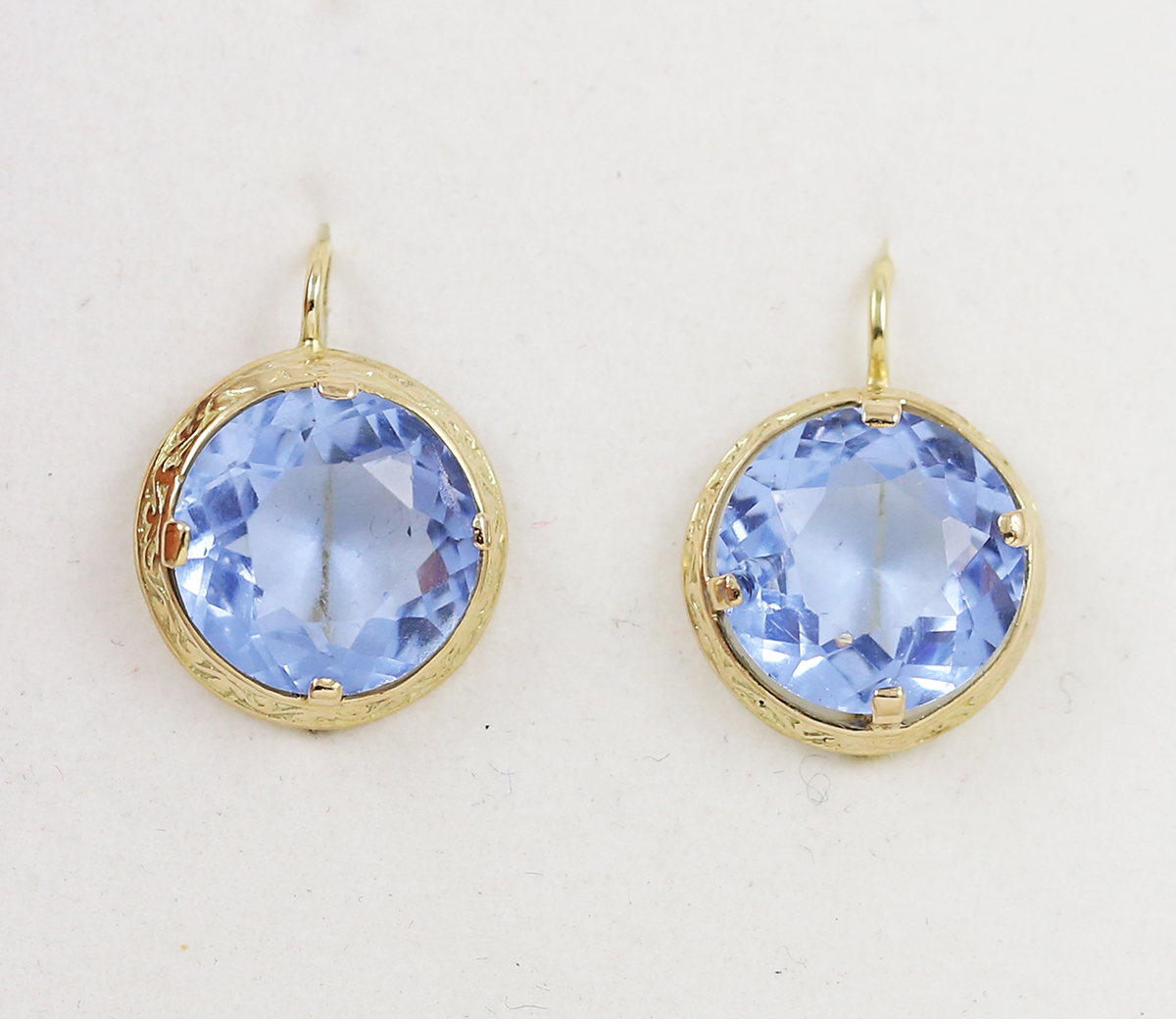 Náušnice kulatý modrý kámen