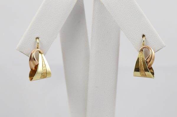 Zlaté náušnice plachty dvou barev