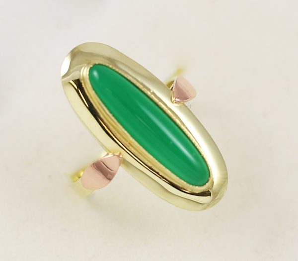 Prsten oko zelený kámen