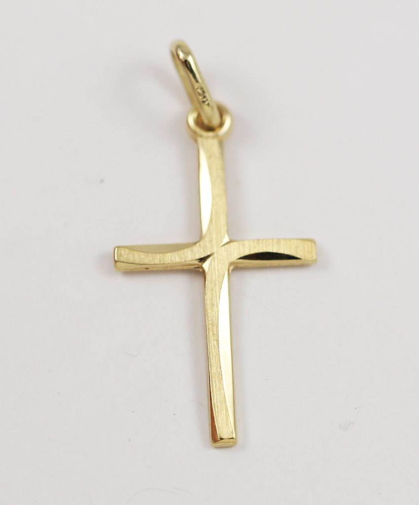Zlatý přívěsek křížek tvarovaný