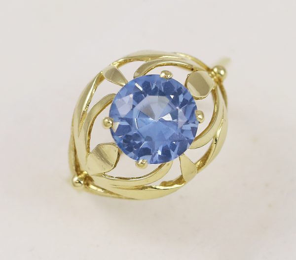 Prsten velký modrý kámen