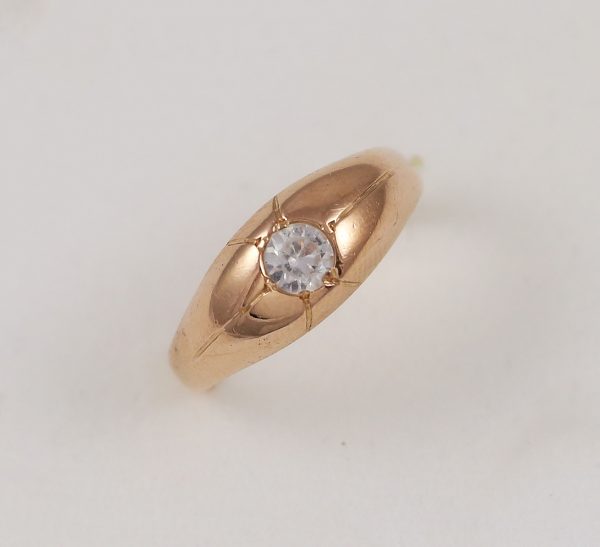 Prsten růžové zlato zirkon