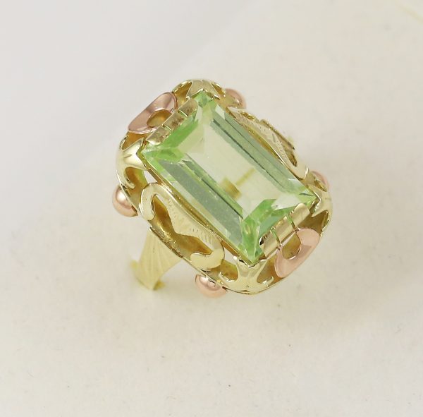 Barokní prsten zelený kámen