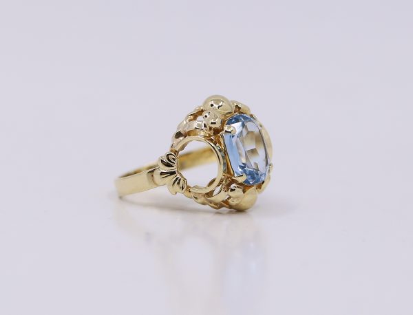Zlatý modrý barokní prsten