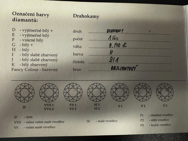 Prsten v bílém zlatě s diamantem