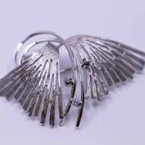 Zlatá brož v bílém zlatě 18k / Diamanty