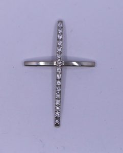 Kříž velký v bílém zlatě