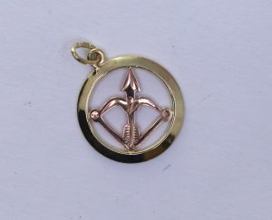 Zlatý přívěšek střelec 14k - 0,74g