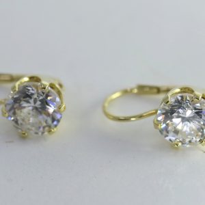 Zlaté náušnice s bílým kamenem 14k – 3,43g