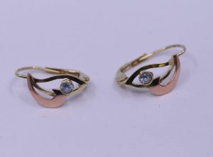 Zlaté náušnice s modrým kamenem 14k – 1,9g