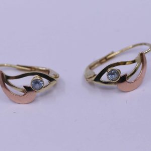 Zlaté náušnice s modrým kamenem 14k – 1,9g