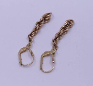 Zlaté náušnice řetěz 14k – 1,74g