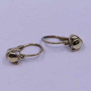 Zlaté náušnice kruhové srdce 14k – 1,13g