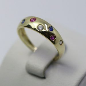 Zlatý dámský prsten s kameny 14k – 1,65g